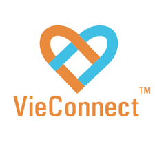 Logo VieConnect, cœur bleu et orange