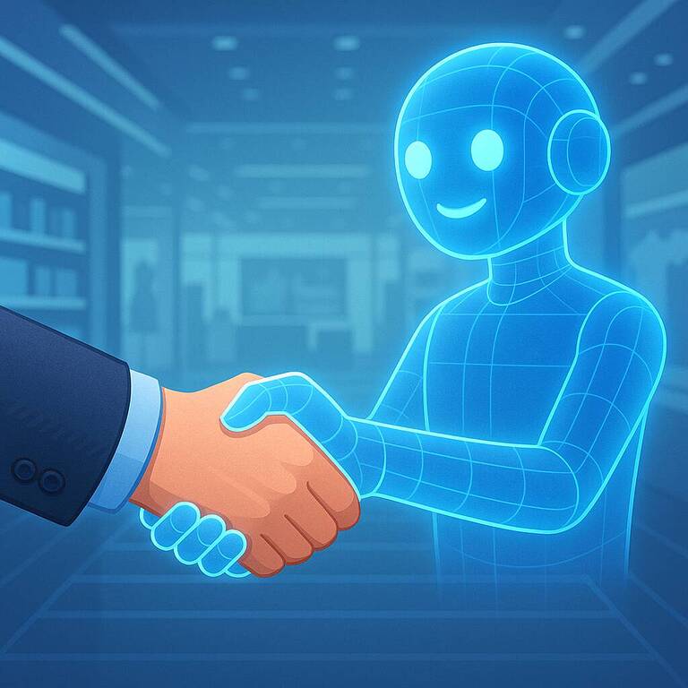 Poignée de main humaine et robotique