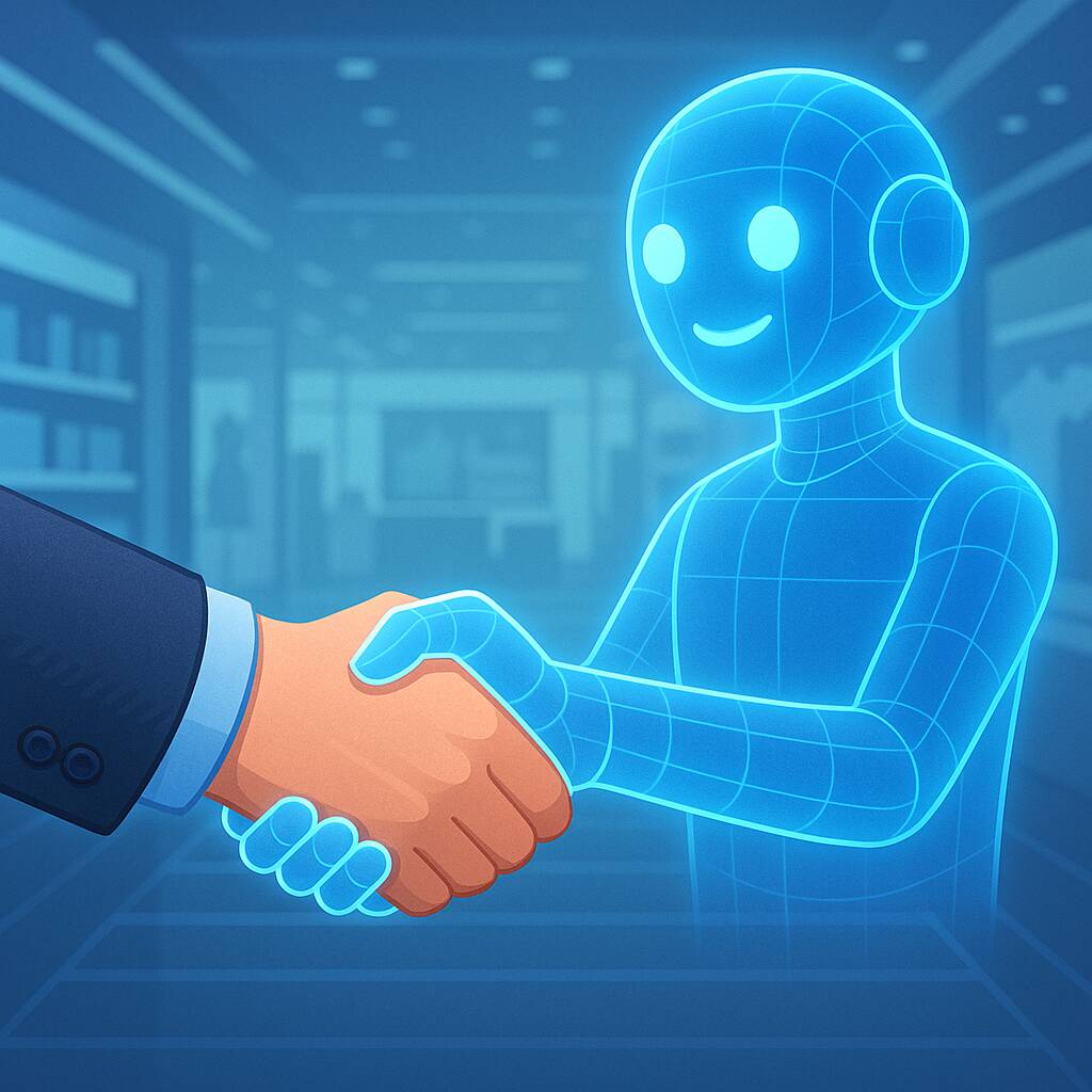 Poignée de main humaine et robotique